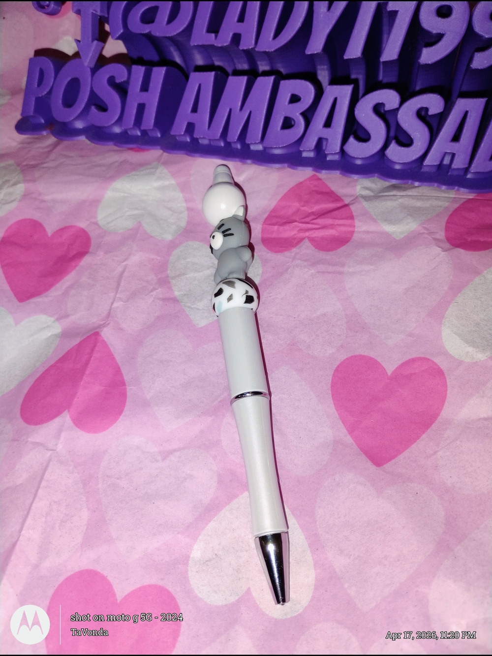 🌷Cute White Cat-Stack Ballpoint Pen - Whimsical Writing Accessory